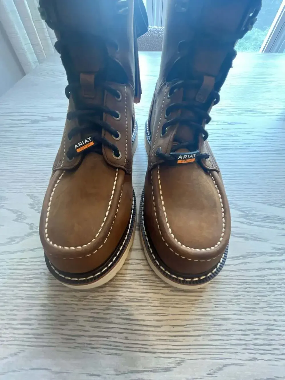Ariat Rebar Lift 8 Waterproof Work Boots Distressed Brown Leather Mens 6 wide ee